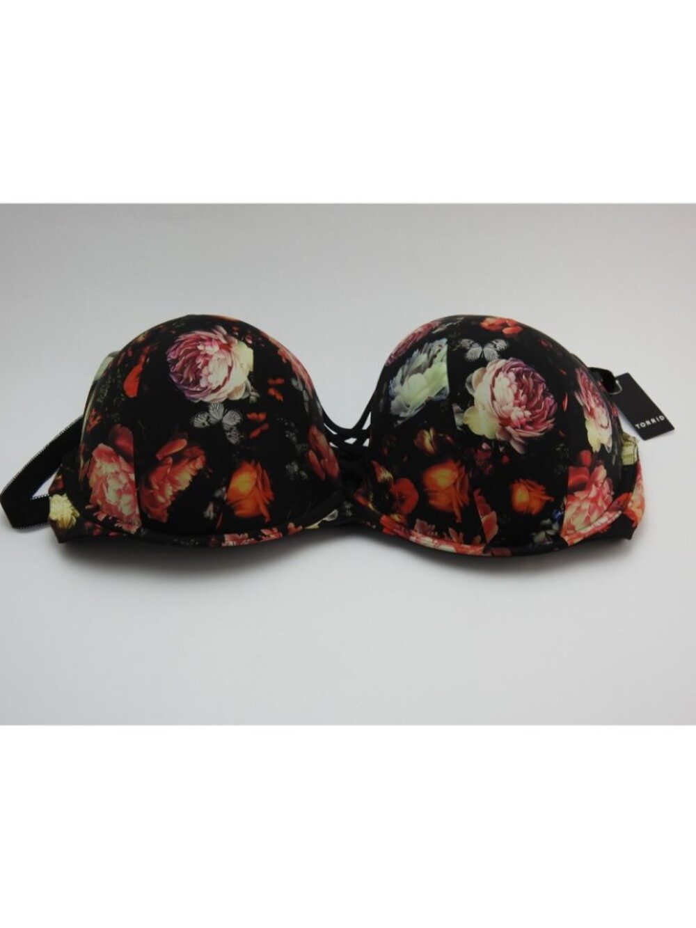 Torrid 40DDD Floral Push Up Plunge Bra Black 360 Back Smoothing NWT - Picture 4 of 6